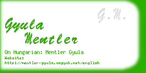 gyula mentler business card